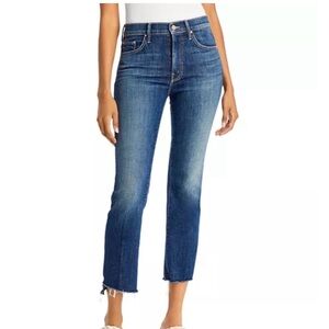 MOTHER Insider Crop Step Fray Jeans in Girl Crush wash